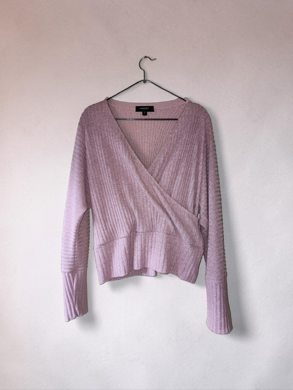 Express V-Neck Wrap Sweater - Pink